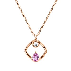 Collier 18 kt RG, mit ZÖ 40,6 cm
