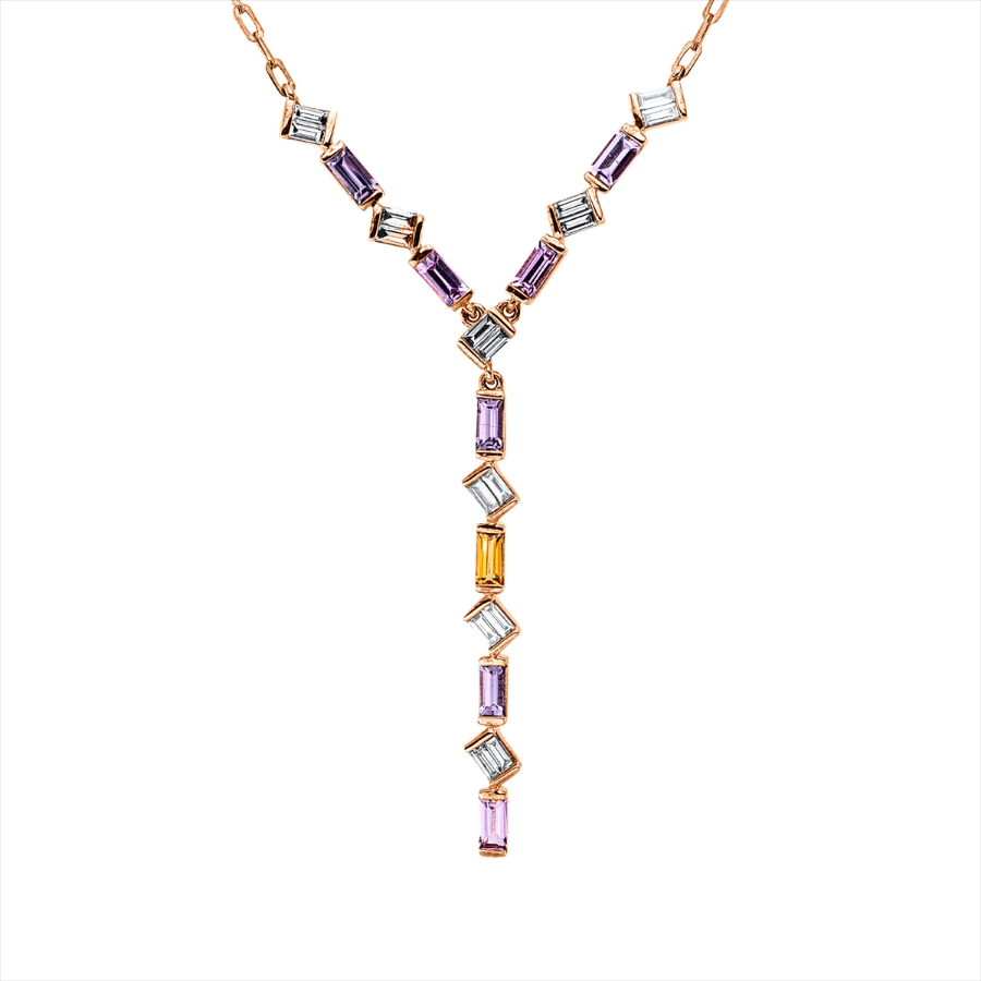 Collier 18 kt RG, mit ZÖ 40,6 cm