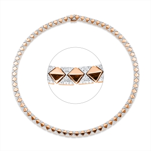 Collier 18 kt RG+WG