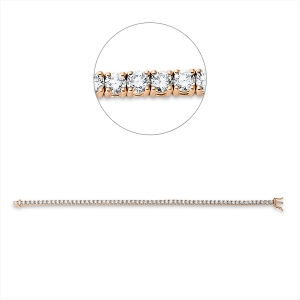 Tennisarmband 4er-Krappe 18kt Rotgold / Weißgold mit 5,31ct Diamanten