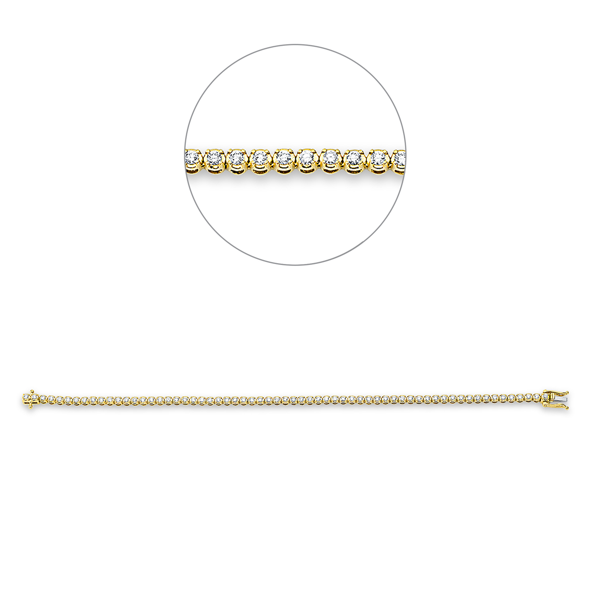 Tennisarmband 4er-Krappe 18kt Gelbgold / Weißgold mit 1,51ct Diamanten