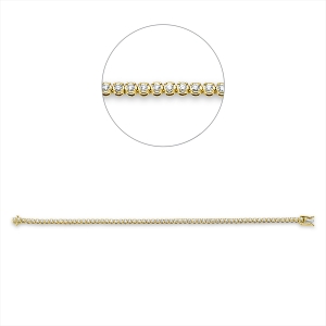 Tennisarmband 4er-Krappe 18kt Gelbgold / Weißgold mit 1,51ct Diamanten