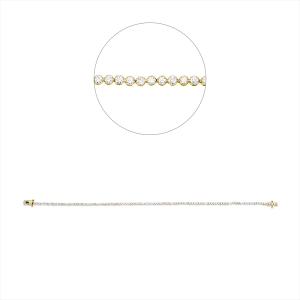 Tennisarmband 4er-Krappe 18kt Gelbgold / Weißgold mit 0,92ct Diamanten