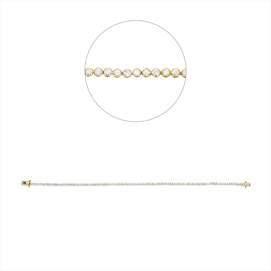 Tennisarmband 4er-Krappe 18kt Gelbgold / Weißgold mit 0,92ct Diamanten