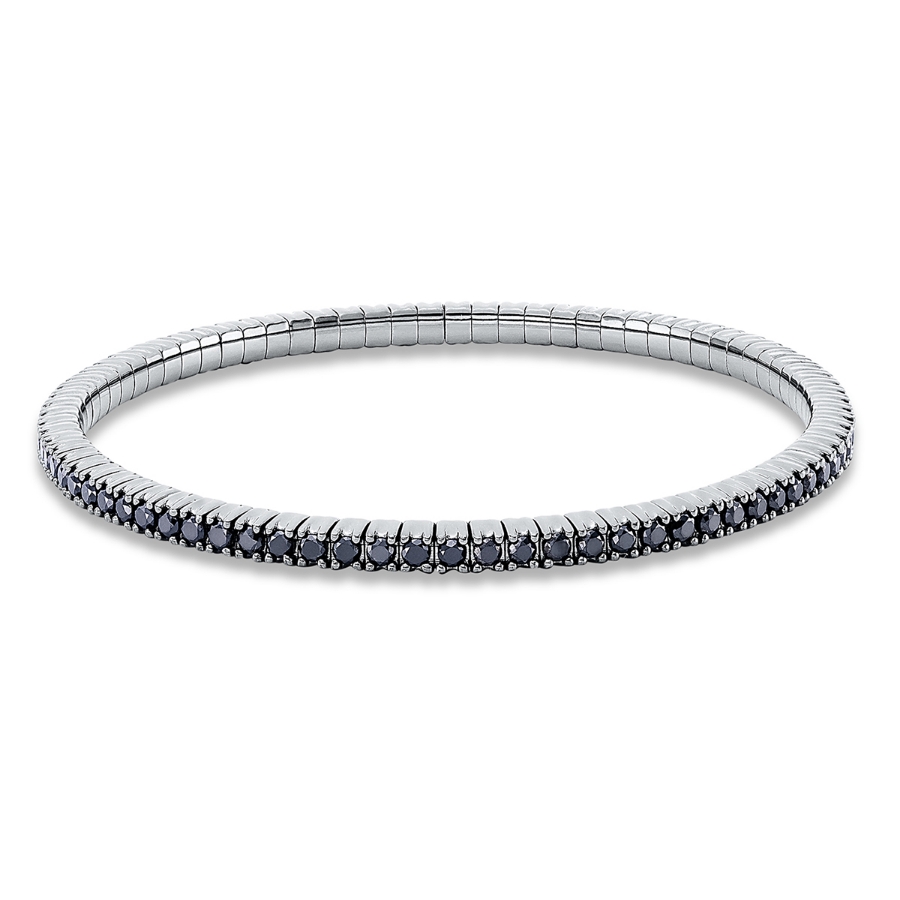 Armband 4er-Krappe 18 kt WG, Flex-Band, variabel, schw. rho