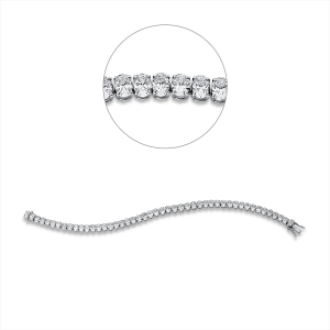 Tennisarmband 4er-Krappe 18kt Weißgold mit 10,58ct Diamanten