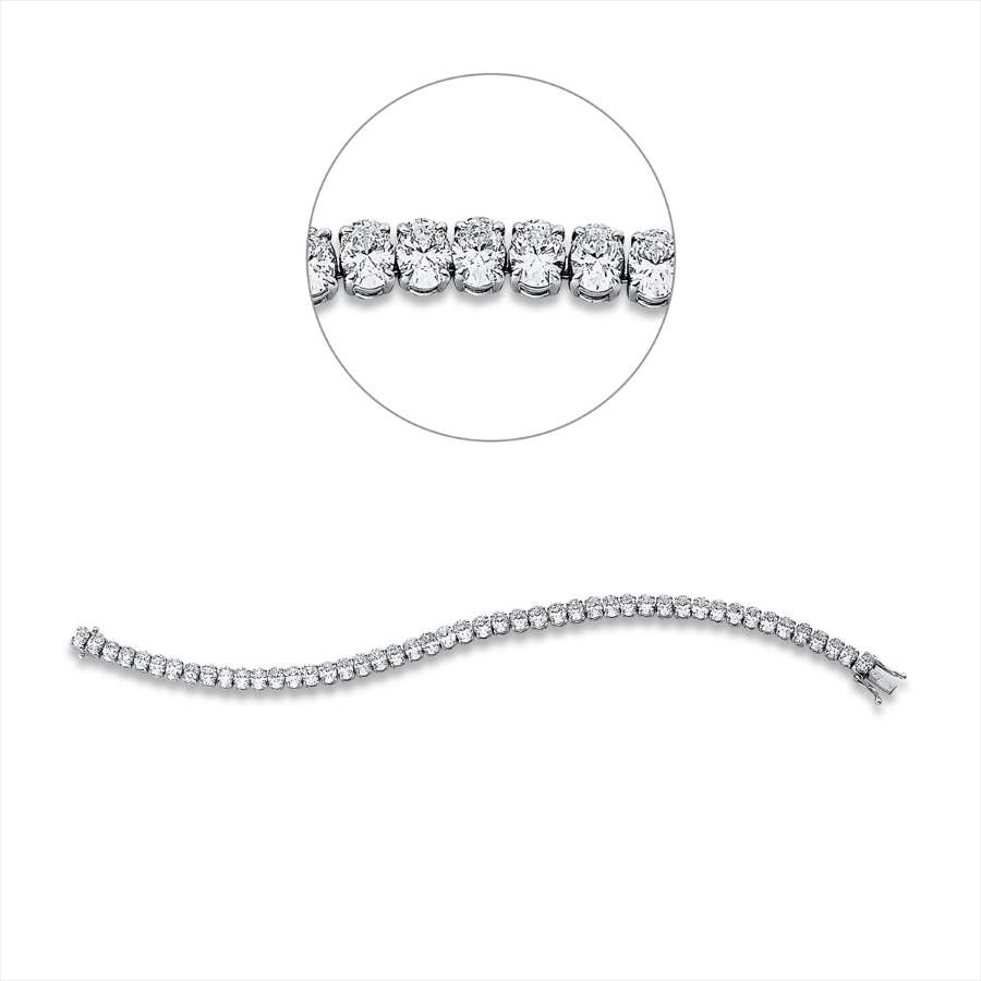 Tennisarmband 4er-Krappe 18kt Weißgold mit 10,58ct Diamanten