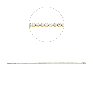Tennisarmband 4er-Krappe 18kt Gelbgold / Weißgold mit 1,64ct Diamanten