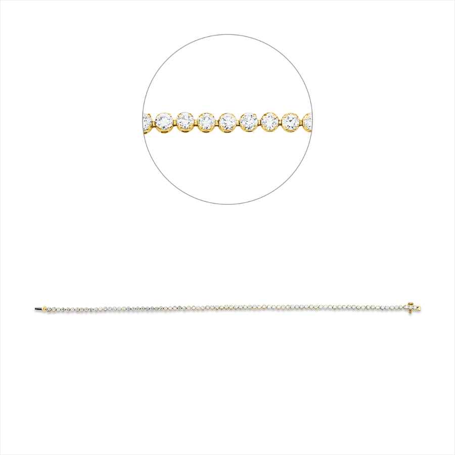 Tennisarmband 4er-Krappe 18kt Gelbgold / Weißgold mit 1,64ct Diamanten