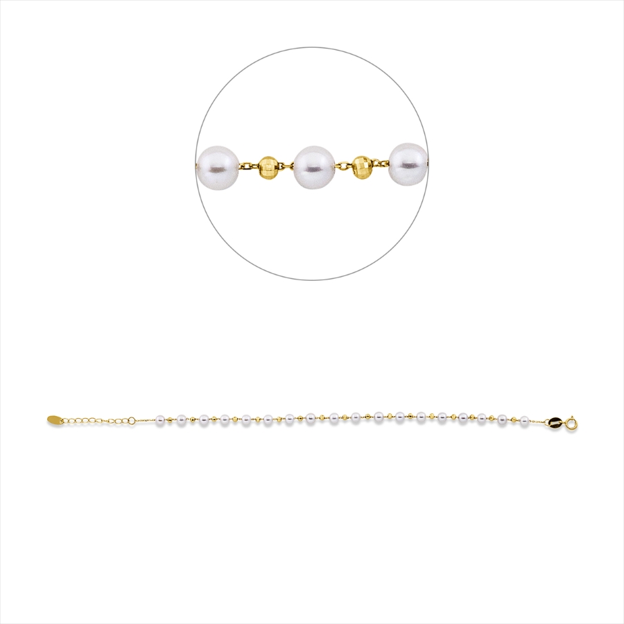 Armband  14kt Gelbgold mit ZÖ 16 cm mit 0,00ct Diamanten
