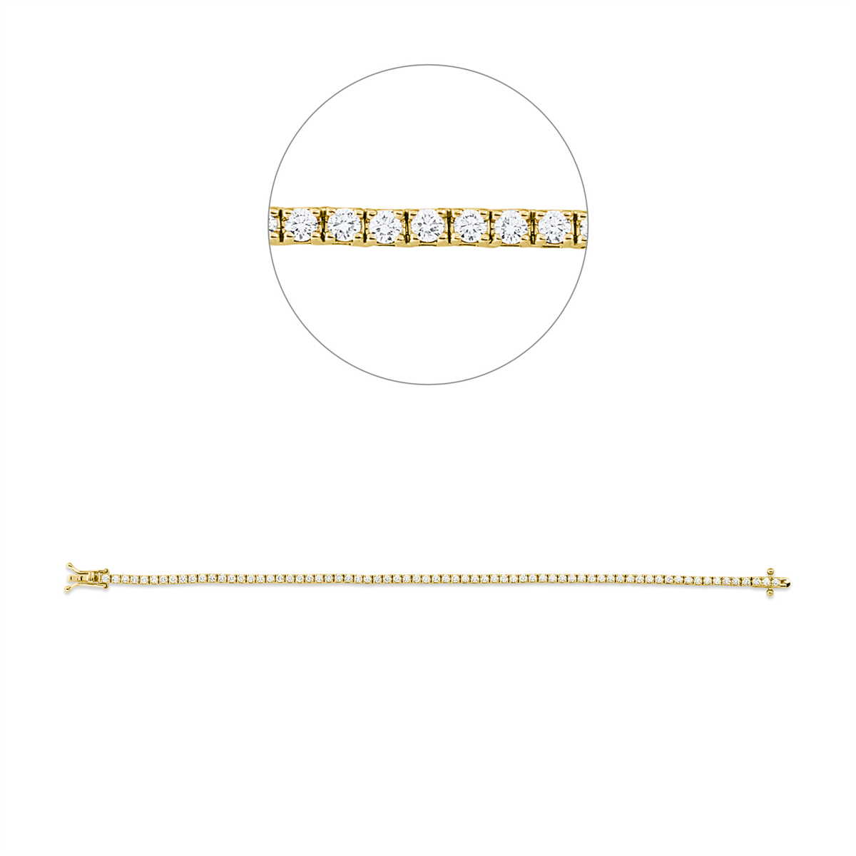 Tennisarmband 4er-Krappe 18kt Gelbgold mit 2,08ct Diamanten