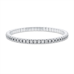 Armband 4er-Krappe 18 kt WG, Flex-Band, variabel, rhodinier