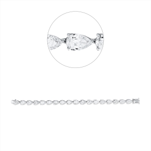 Tennisarmband  18kt Weißgold mit 18,33ct Diamanten