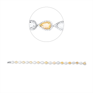 Armband 18 kt WG+GG, 20 GIA