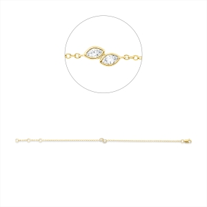 Armband Zarge 18 kt GG, mit ZÖ 15,2+16,5 cm