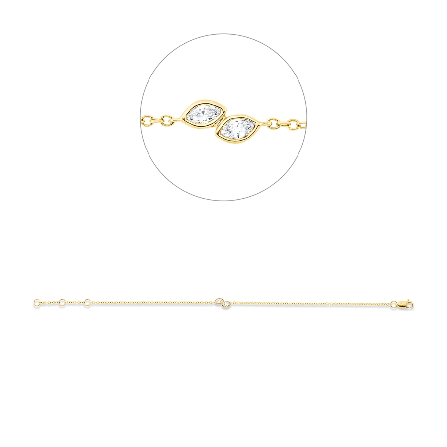 Armband Zarge 18 kt GG, mit ZÖ 15,2+16,5 cm
