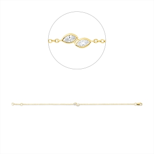 Armband Zarge 18 kt GG, mit ZÖ 16,5 cm