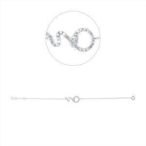 Armband 18 kt WG, mit ZÖ 14,6+15,9 cm