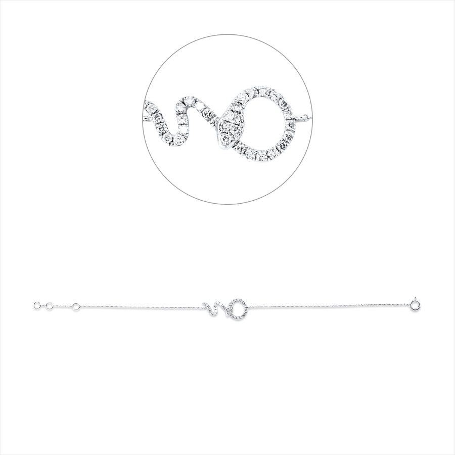 Armband 18 kt WG, mit ZÖ 14,6+15,9 cm