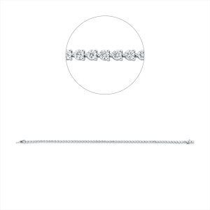Tennisarmband 4er-Krappe 18kt Weißgold mit 3,13ct Diamanten