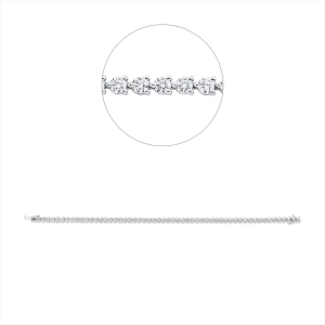 Tennisarmband 4er-Krappe 18kt Weißgold mit 4,00ct Diamanten