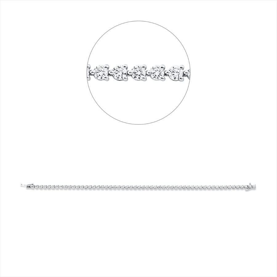 Tennisarmband 4er-Krappe 18kt Weißgold mit 4,00ct Diamanten