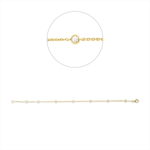 Armband Zarge 18 kt GG, mit ZÖ 15,5 cm