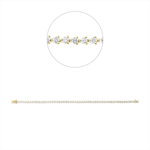 Tennisarmband 3er-Krappe 18kt Gelbgold mit 3,08ct Diamanten