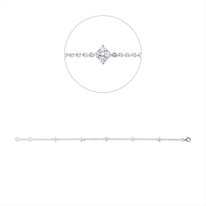 Armband 18 kt WG, mit ZÖ 16,5 cm