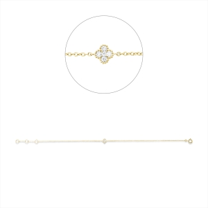 Armband 18 kt GG mit ZÖ 16cm & 17 cm