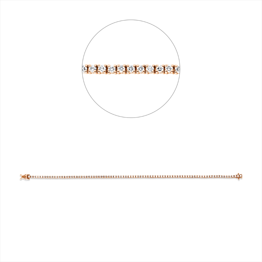 Tennisarmband  18kt Rotgold mit 1,57ct Diamanten