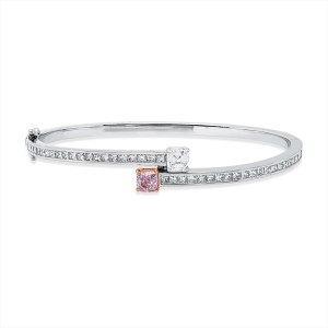 Armreif 4er-Krappe 18 kt WG+RG, 2 GIA
