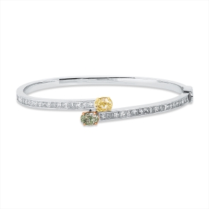 Armreif 4er-Krappe 18 kt WG+GG+RG, 2 GIA's