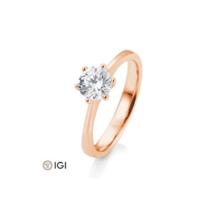 Bild von Verlobungsring Solitär 6 er Krappe 1.50 ct. 750/- Rotgold