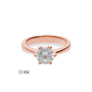 Bild von Verlobungsring Solitär 6 er Krappe 1.50 ct. 750/- Rotgold