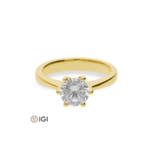 Bild von Verlobungsring Solitär 6 er Krappe 1.50 ct.  750/- Gelbgold
