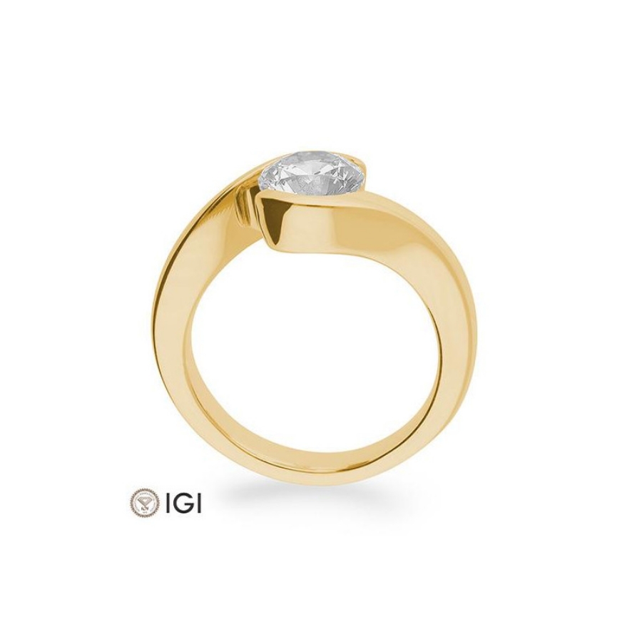 Bild von Schwung Ring 1.50 ct. 750/- Gelbgold