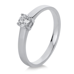 Solitaire Ring 4er-Krappe 18kt Weißgold mit 0,25ct Diamanten