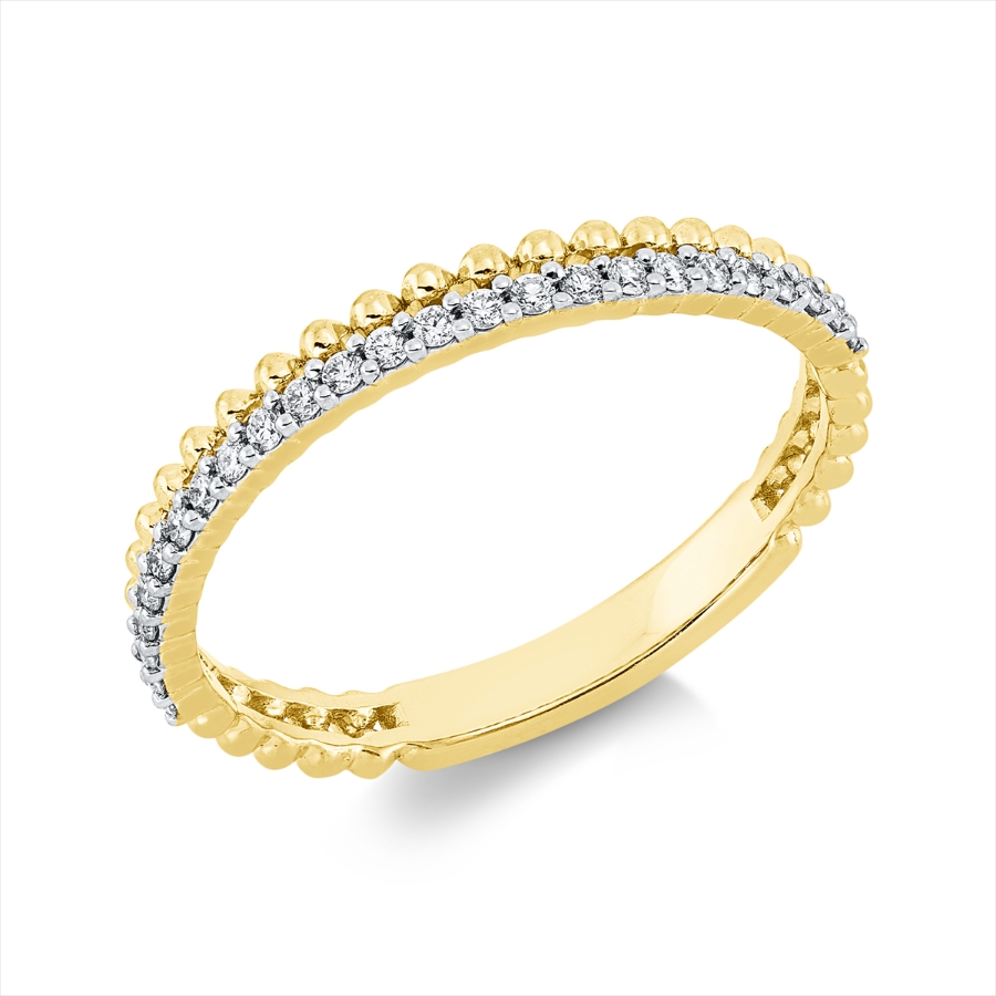 Ring 18 kt GG, Fassung rhodiniert