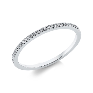 Memoire halb Ring  18kt Weißgold mit 0,08ct Diamanten