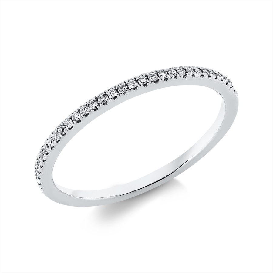 Memoire halb Ring  18kt Weißgold mit 0,08ct Diamanten