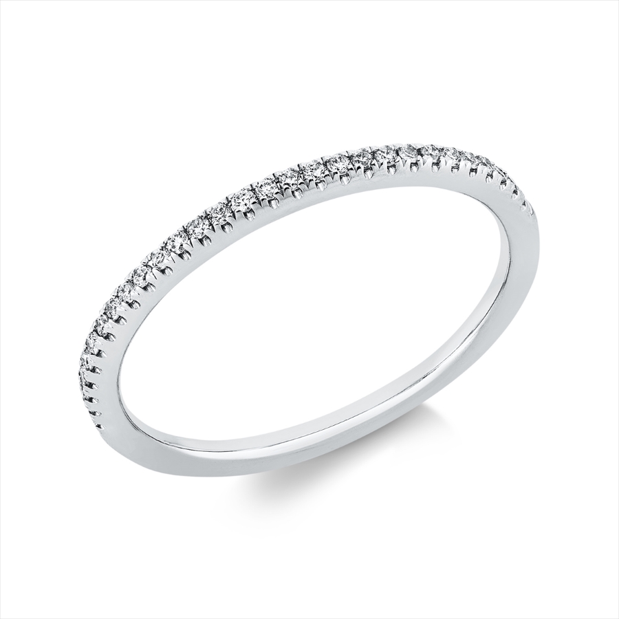 Memoire halb Ring  18kt Weißgold mit 0,11ct Diamanten