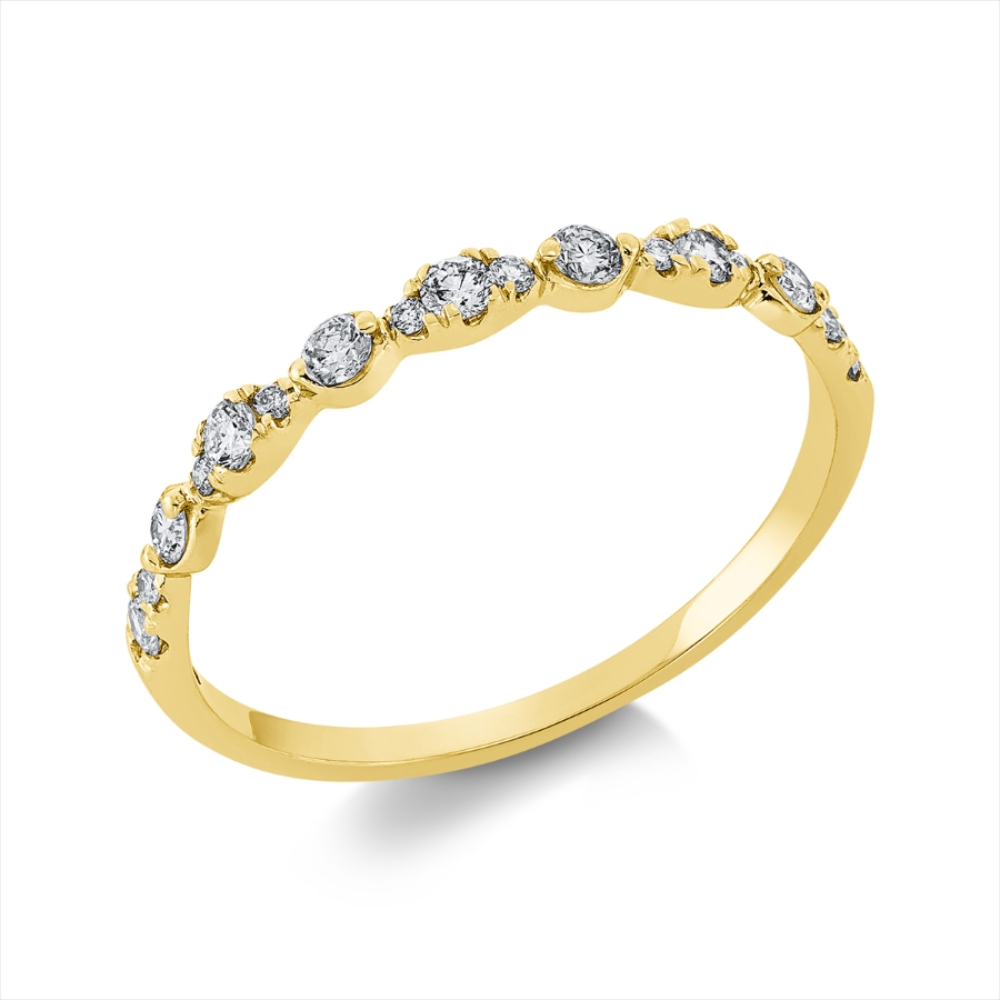 Ring 18 kt GG, Fassung rhodiniert