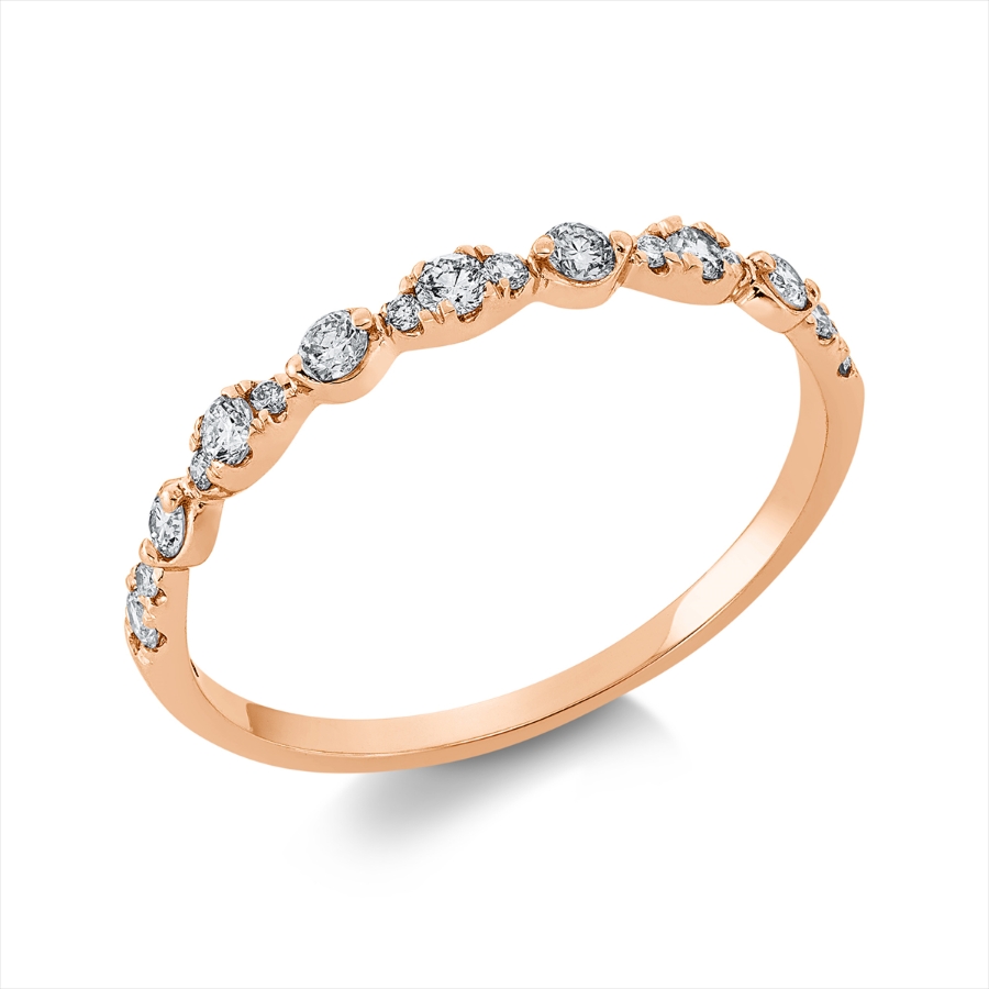Ring 18 kt GG, Fassung rhodiniert