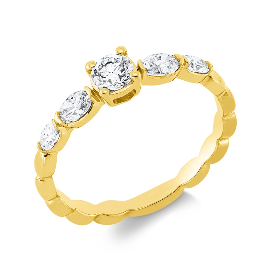 Solitaire Ring  18kt Gelbgold mit 0,59ct Diamanten