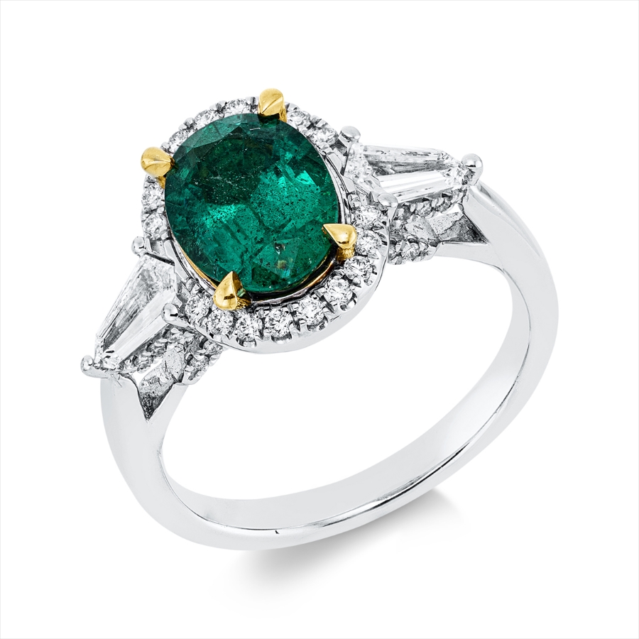 Ring 4er-Krappe 18 kt WG+GG