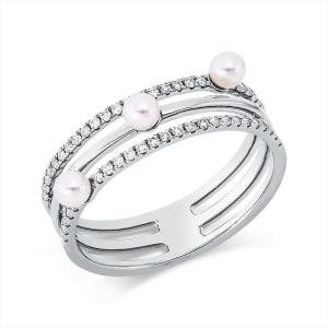 Ring  18kt Weißgold mit 0,17ct Diamanten