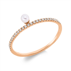 Ring  18kt Rotgold mit 0,09ct Diamanten