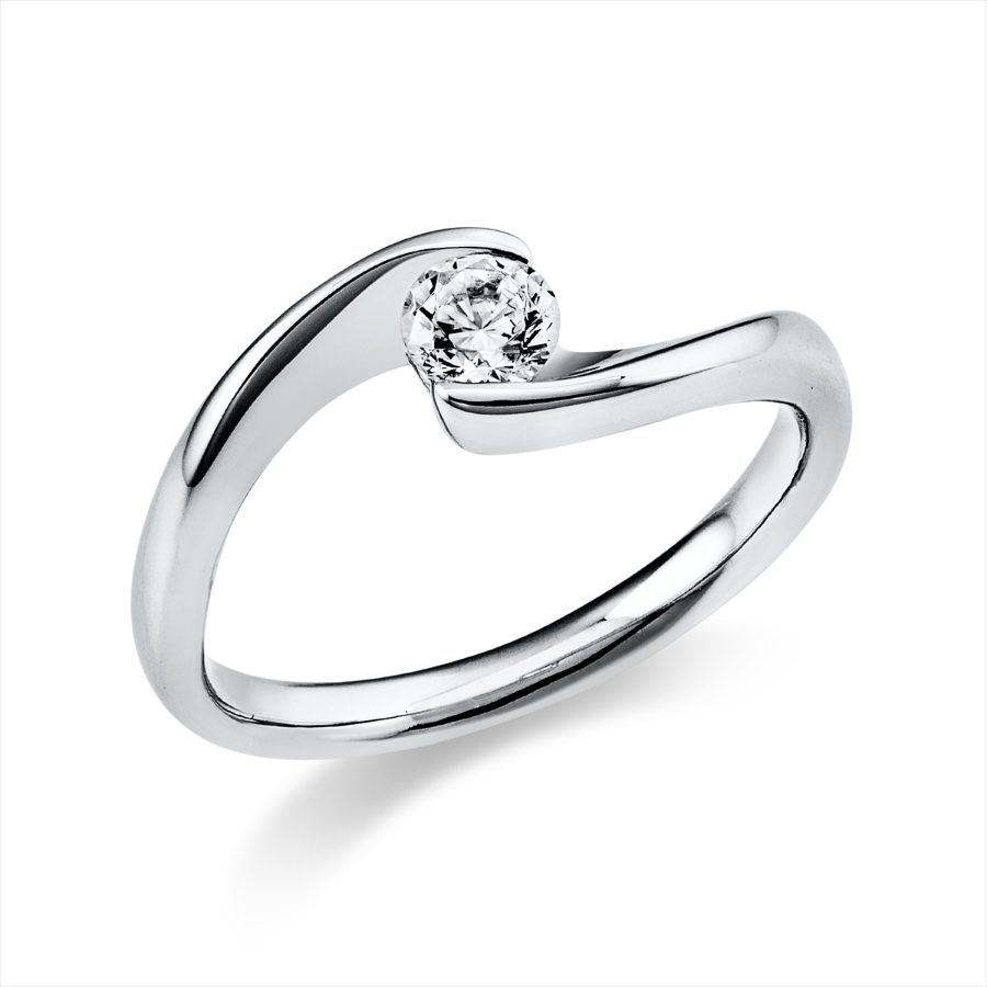Solitaire Ring  14kt Weißgold mit 0,25ct Diamanten