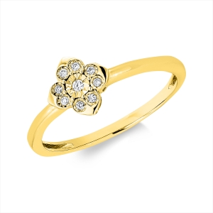 Ring 18 kt GG, Fassung rhodiniert